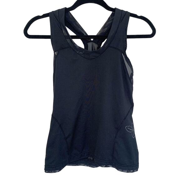 Sugoi Performance Tank Top Womens Black Racerback Cycle Bike Small Floral Mesh - Picture 1 of 7